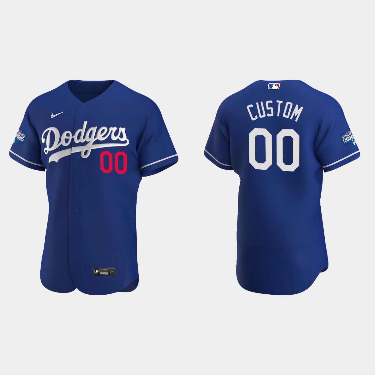 Los Angeles Dodgers #00 Custom 2020 World Series Champions Alternate Team Jersey - Royal
