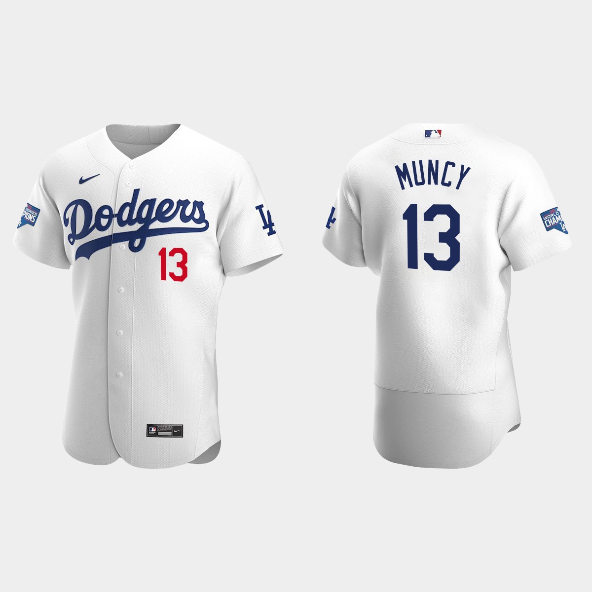 Los Angeles Dodgers #13 Max Muncy 2020 World Series Champions Bound Jersey - White