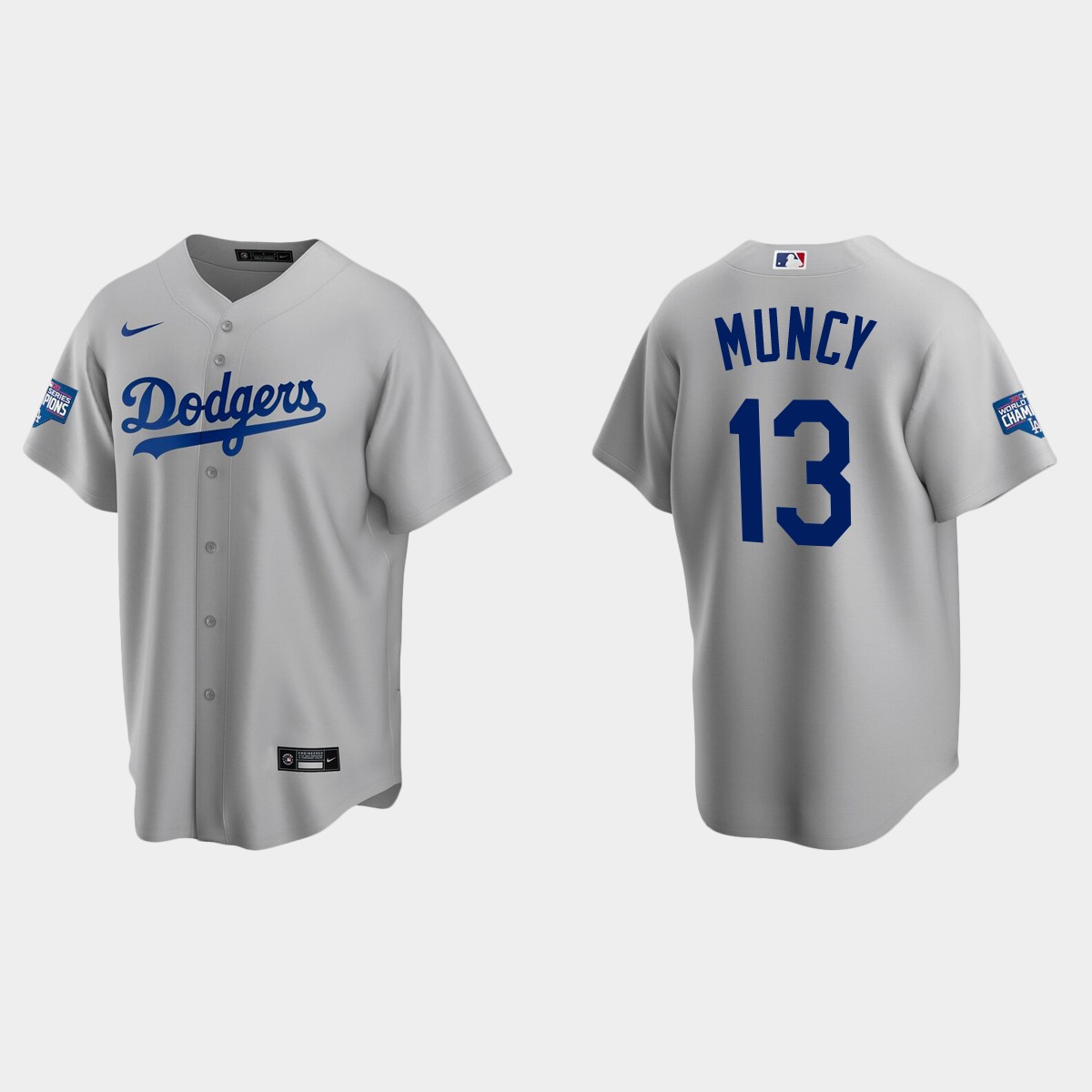 Los Angeles Dodgers #13 Max Muncy Alternate Team 2020 World Series Champions Jersey - White