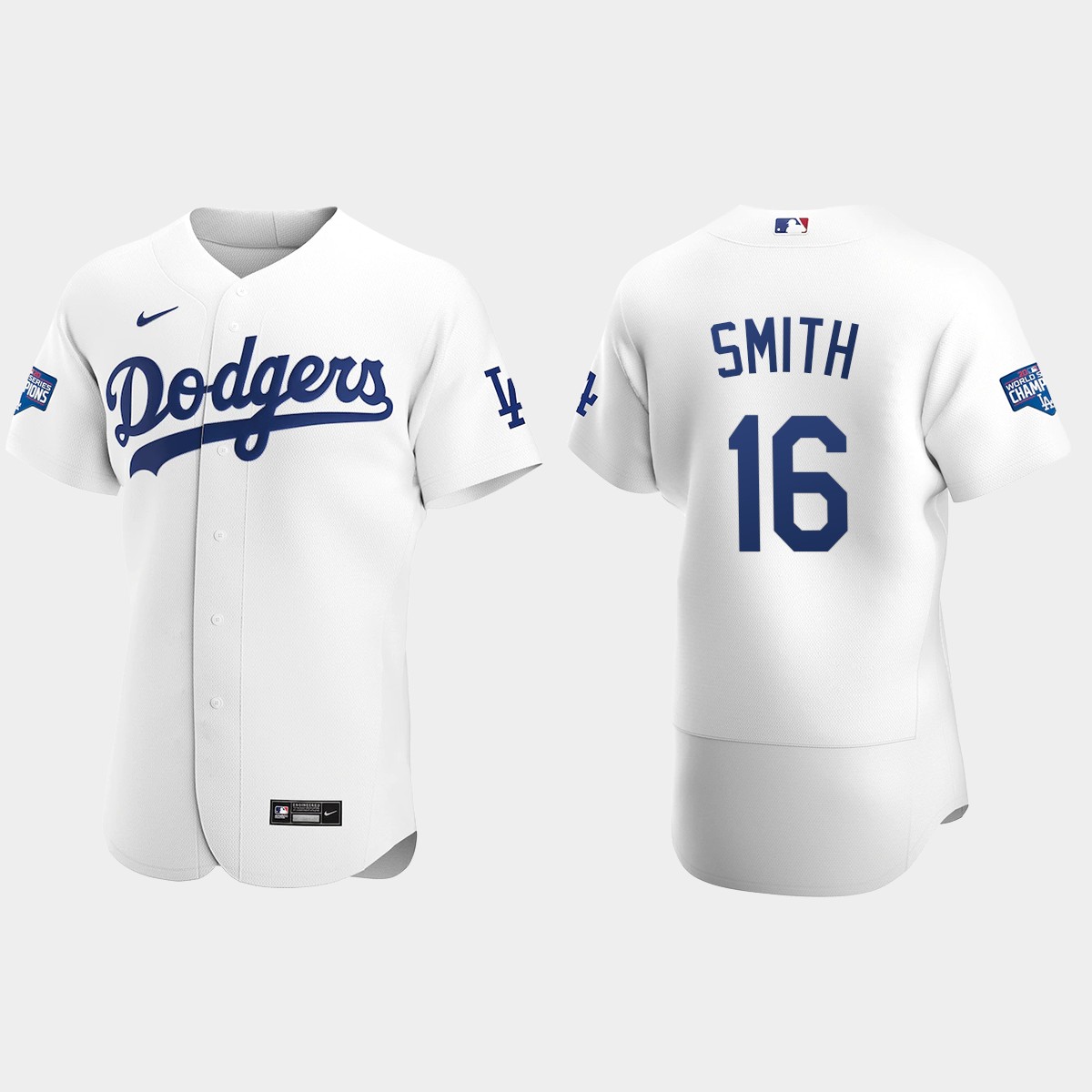 Los Angeles Dodgers #16 Will Smith 2020 World Series Champions Home Team Jersey - White