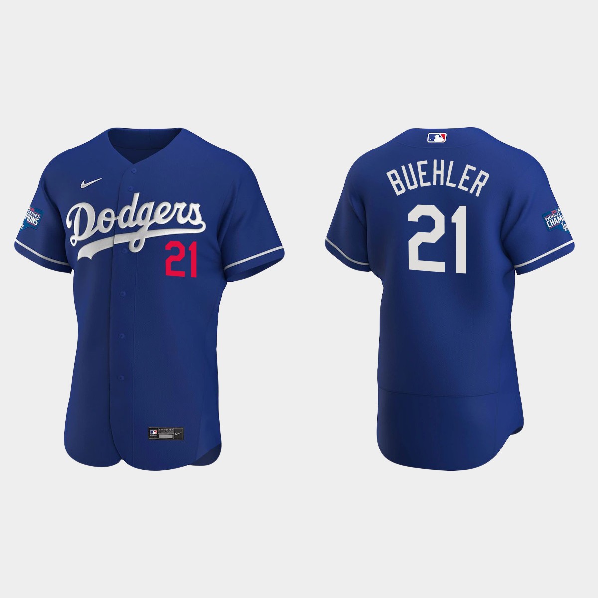 Los Angeles Dodgers #21 Walker Buehler 2020 World Series Champions Alternate Team Jersey - Royal