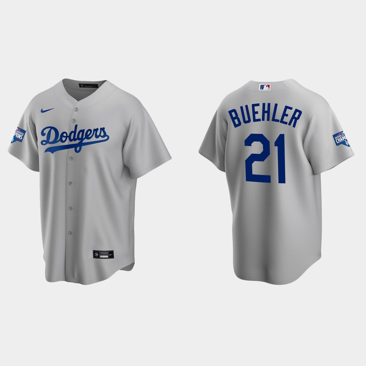 Los Angeles Dodgers #21 Walker Buehler Alternate Team 2020 World Series Champions Jersey - White