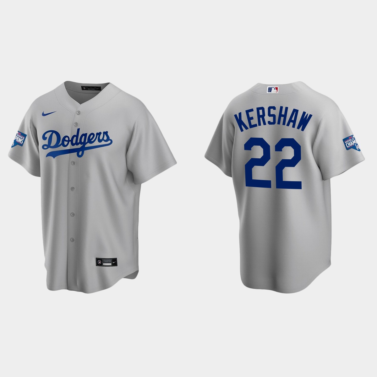 Los Angeles Dodgers #22 Clayton Kershaw Alternate Team 2020 World Series Champions Jersey - White