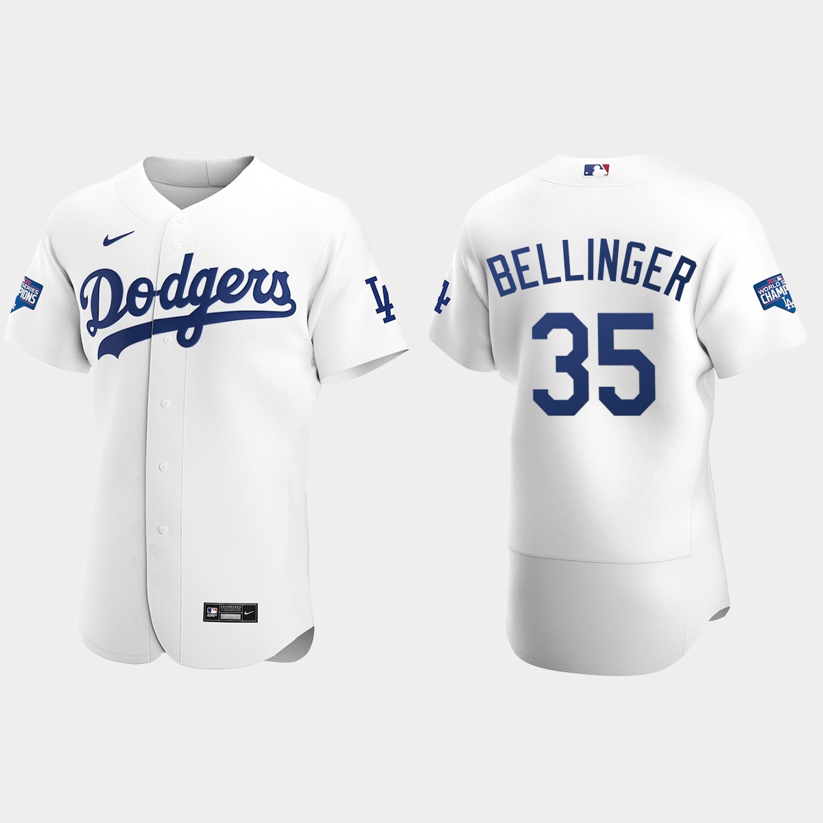 Los Angeles Dodgers #35 Cody Bellinger 2020 World Series Champions Home Team Jersey - White