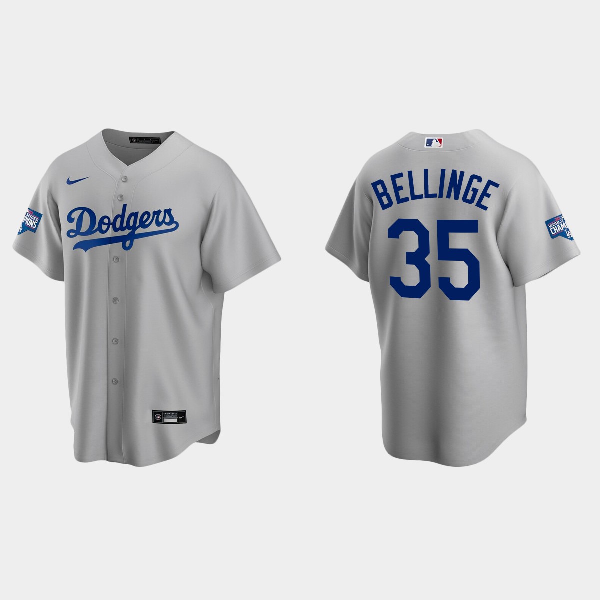 Los Angeles Dodgers #35 Cody Bellinger Alternate Team 2020 World Series Champions Jersey - White