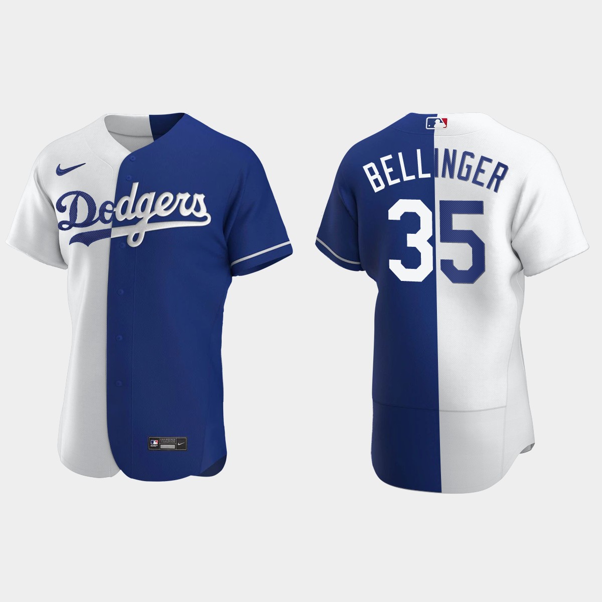 Los Angeles Dodgers #35 Cody Bellinger Color Split Jersey - Royal