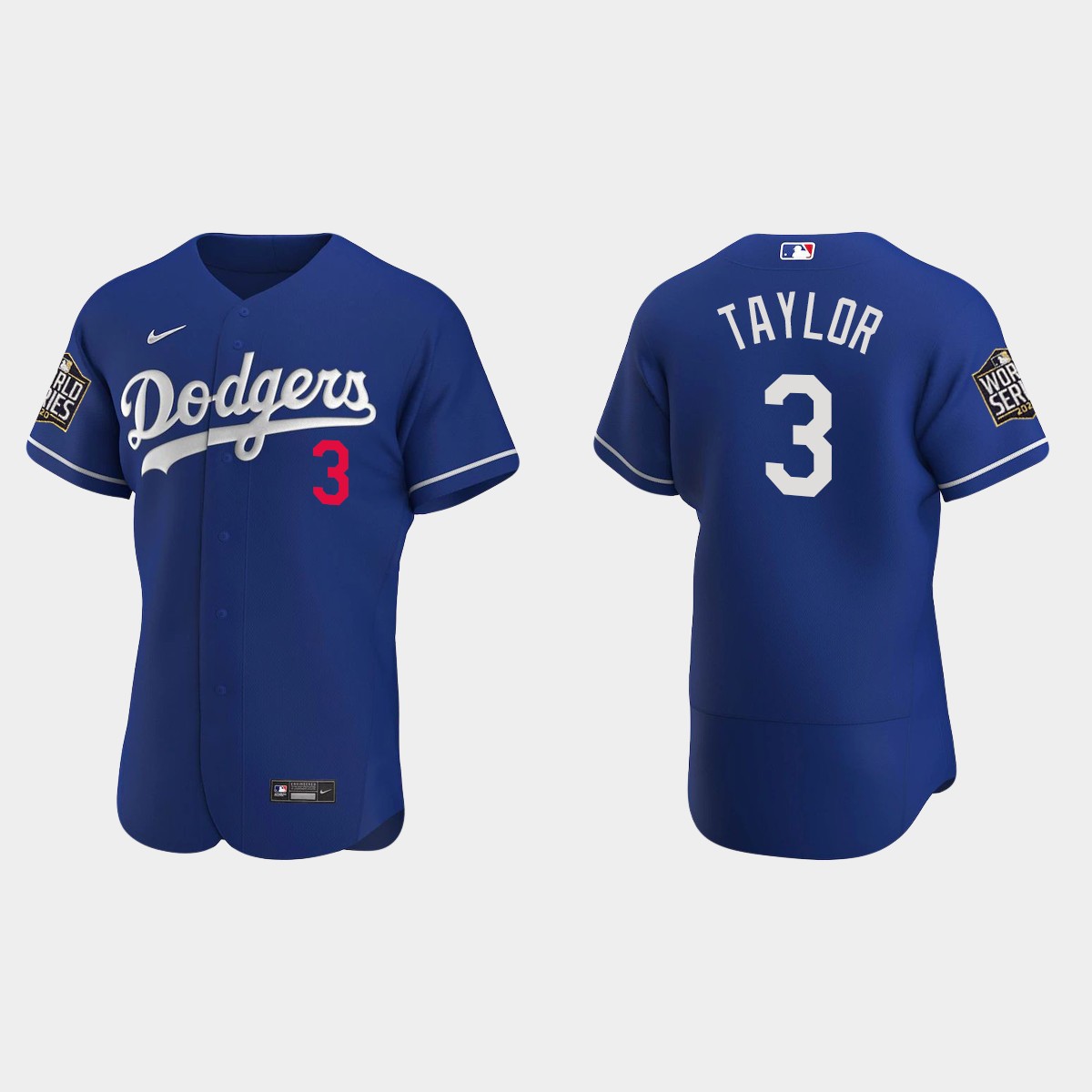 Los Angeles Dodgers #3 Chris Taylor 2020 World Series Alternate Jersey - Royal