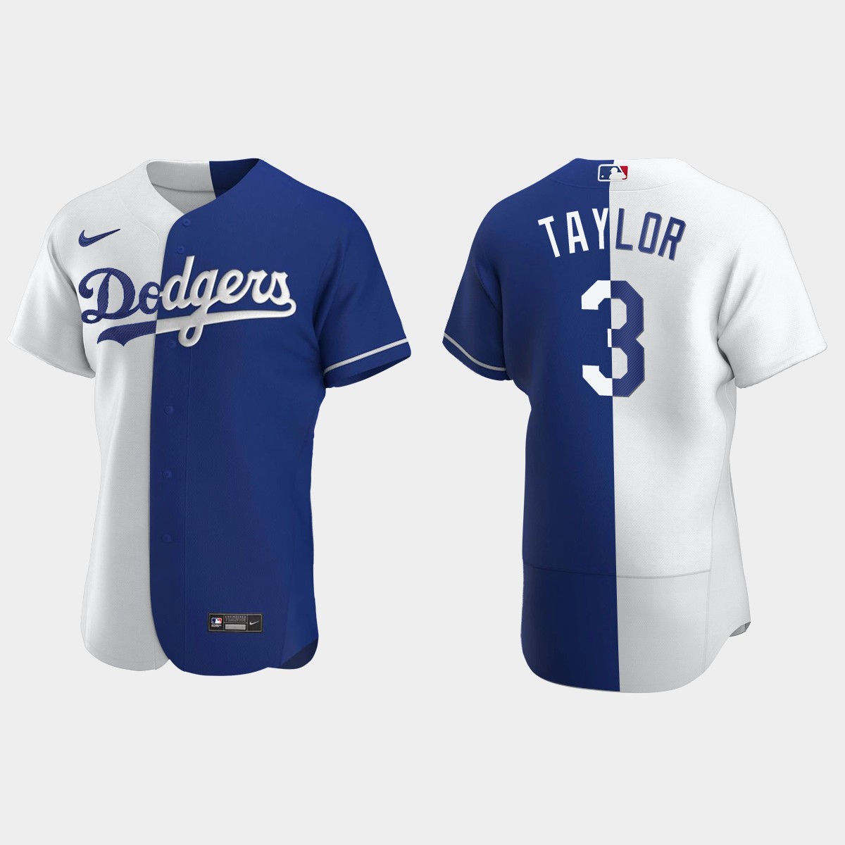 Los Angeles Dodgers #3 Chris Taylor Color Split Jersey - Royal