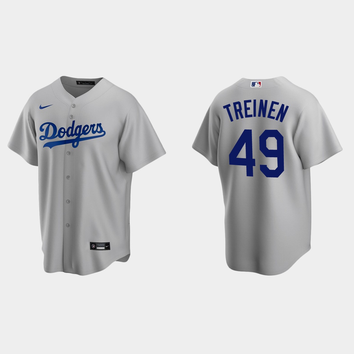 Los Angeles Dodgers #49 Blake Treinen Alternate Jersey - Gray