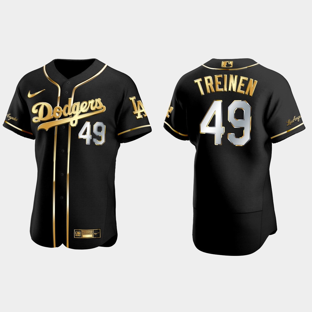 Los Angeles Dodgers #49 Blake Treinen Golden Edition Jersey - Black