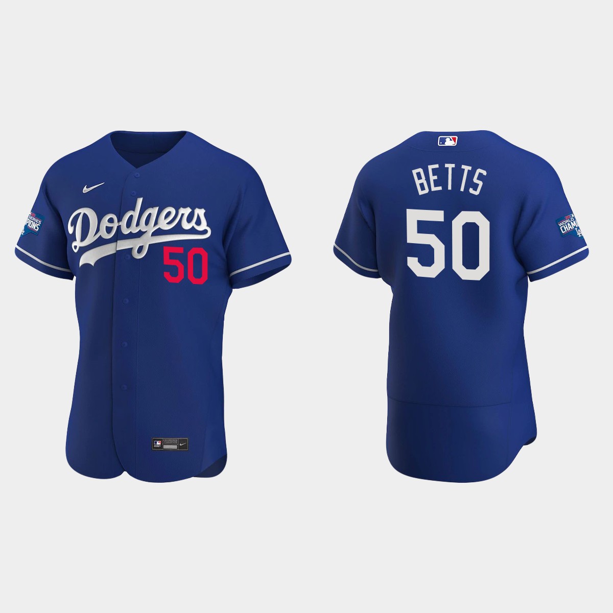 Los Angeles Dodgers #50 Mookie Betts 2020 World Series Champions Alternate Team Jersey - Royal