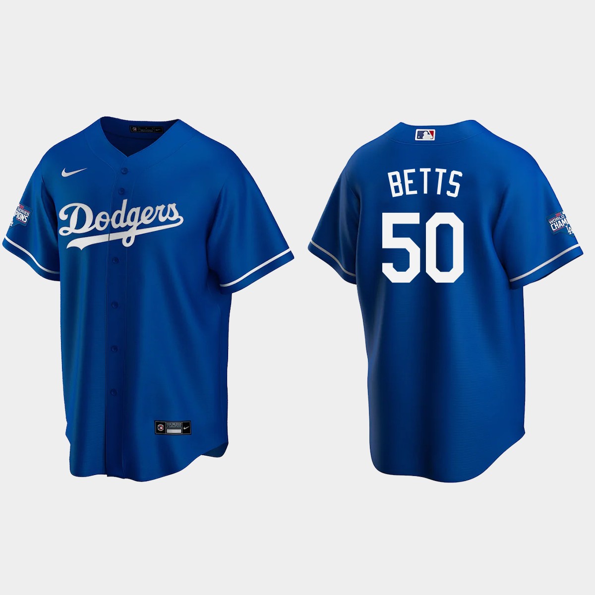 Los Angeles Dodgers #50 Mookie Betts Alternate 2020 World Series Champions Jersey - Royal