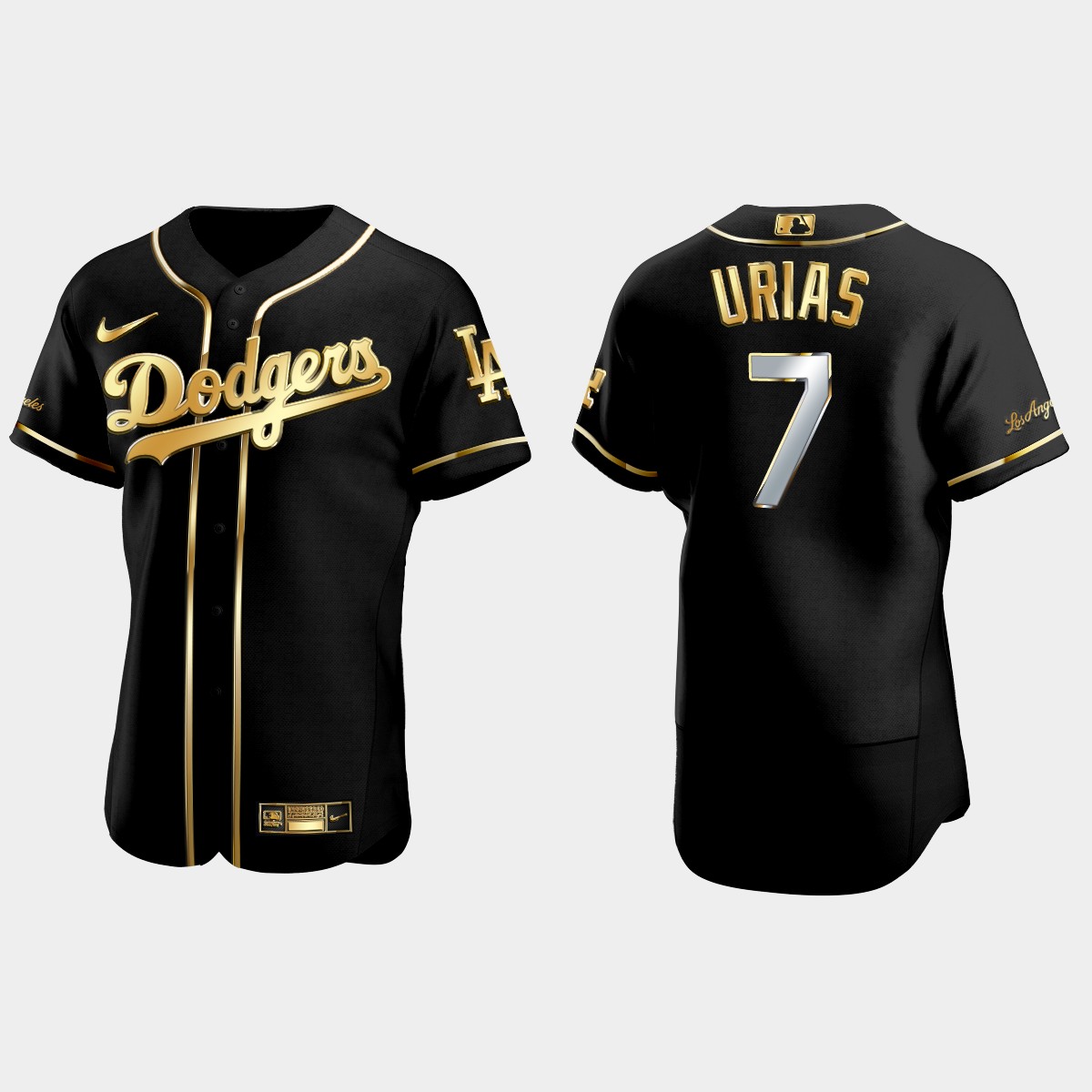 Los Angeles Dodgers #7 Julio Urias Golden Edition Jersey - Black