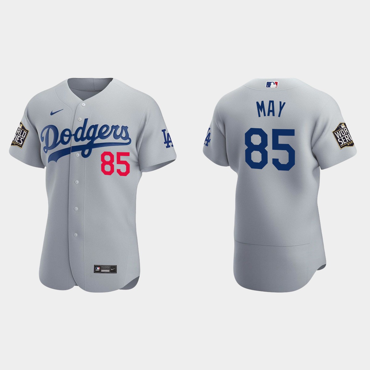 Los Angeles Dodgers #85 Dustin May 2020 World Series Alternate Jersey - Gray
