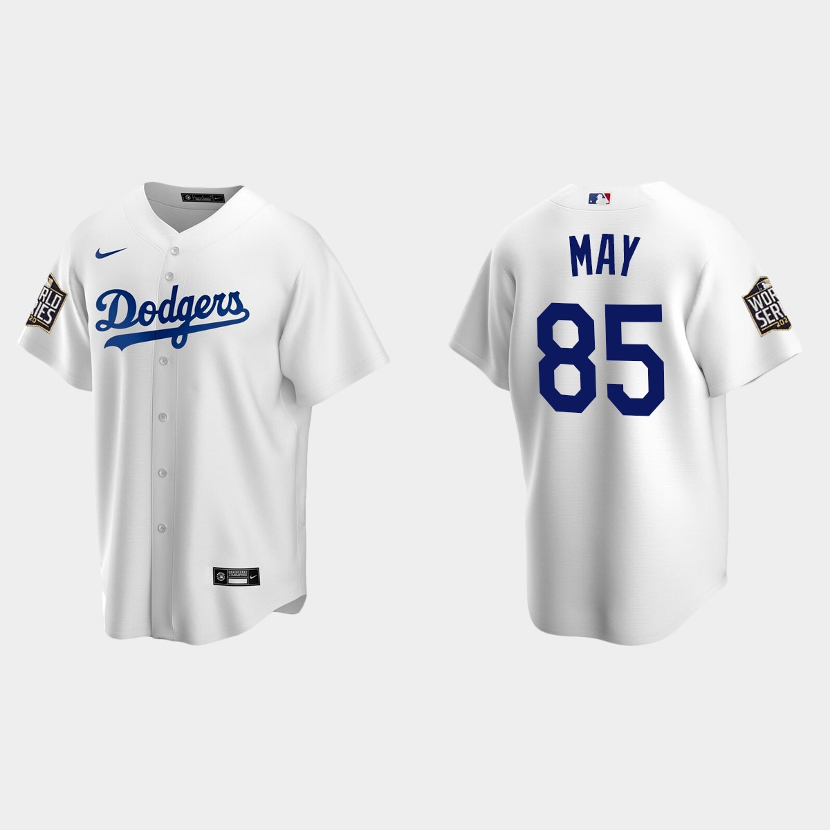 Los Angeles Dodgers #85 Dustin May 2020 World Series Home Jersey - White