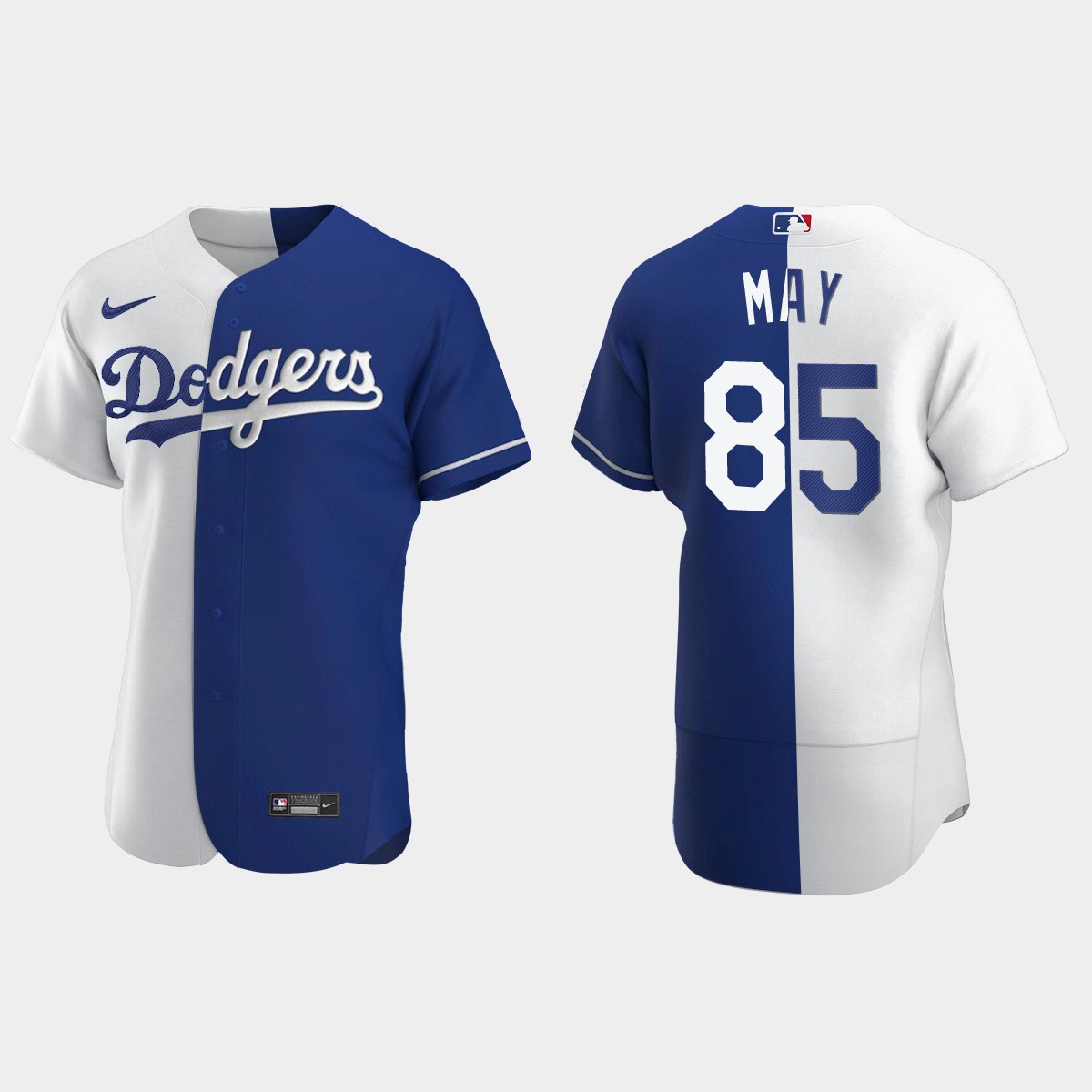 Los Angeles Dodgers #85 Dustin May Color Split Jersey - Royal