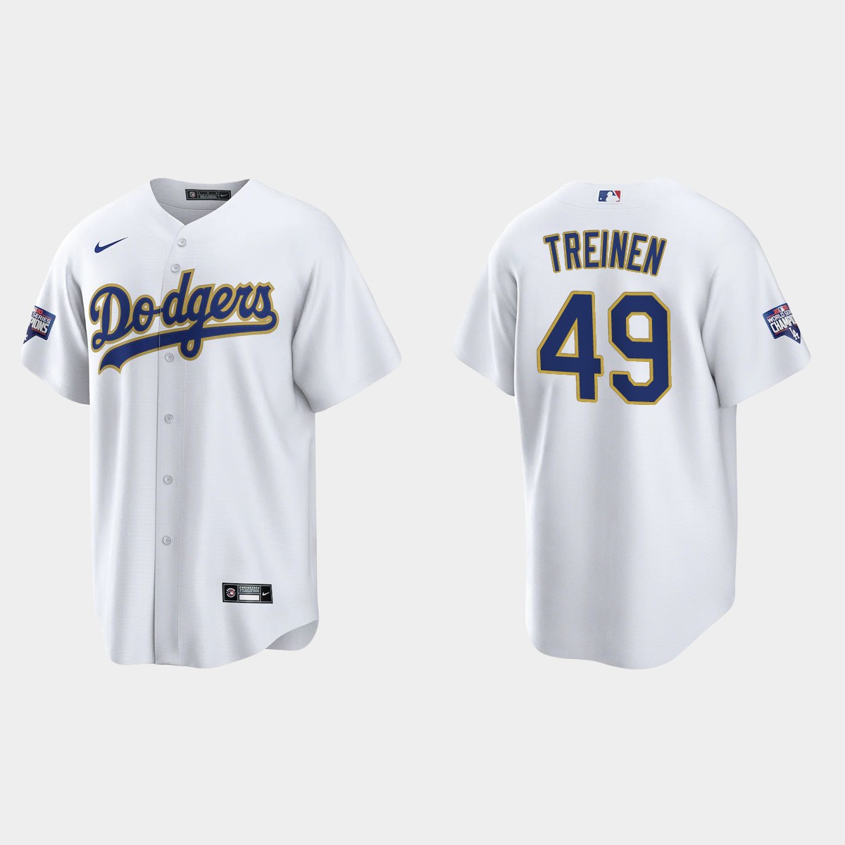 Los Angeles Dodgers Blake Treinen 2021 Gold Program White Gold Jersey