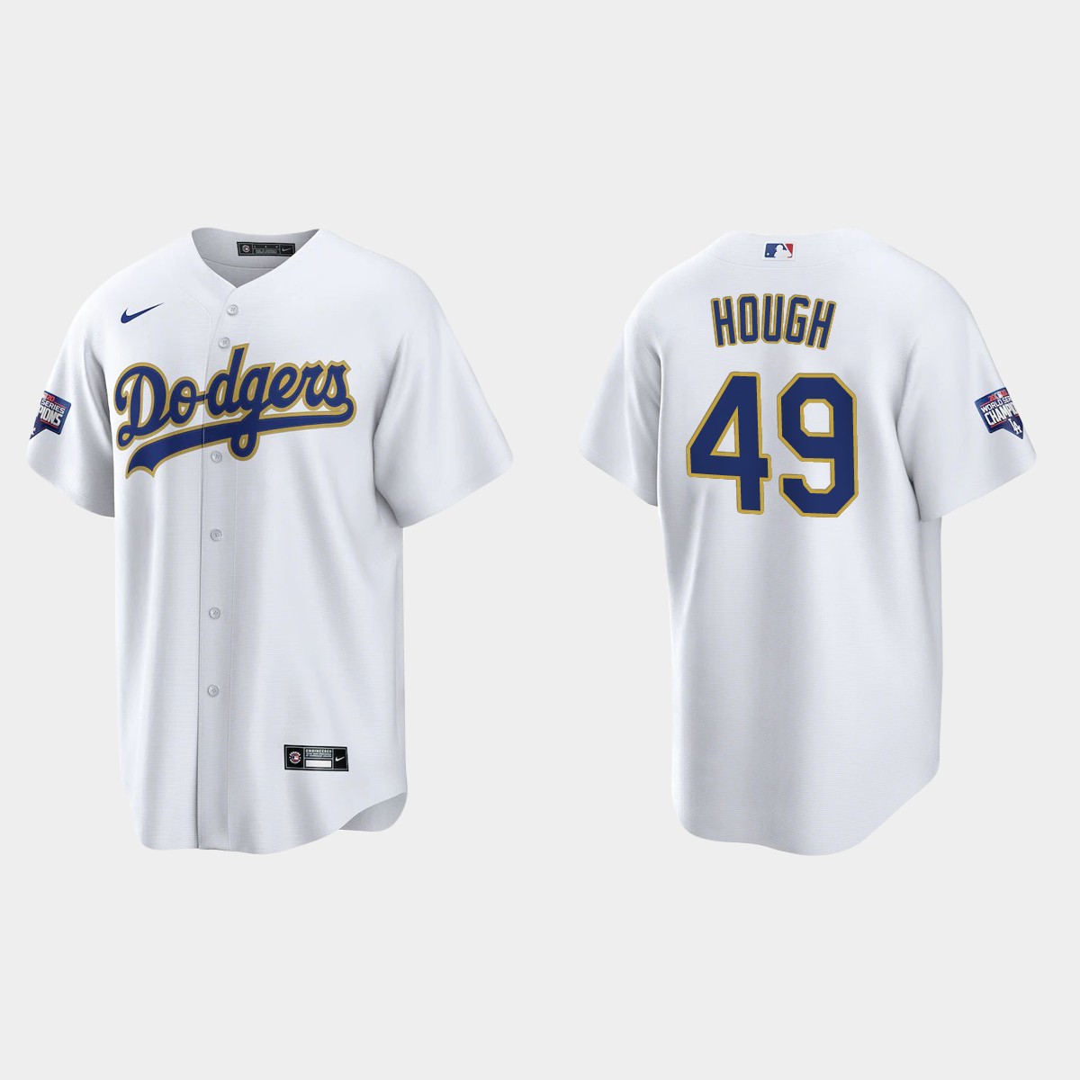 Los Angeles Dodgers Charlie Hough 2021 Gold Program White Gold Jersey