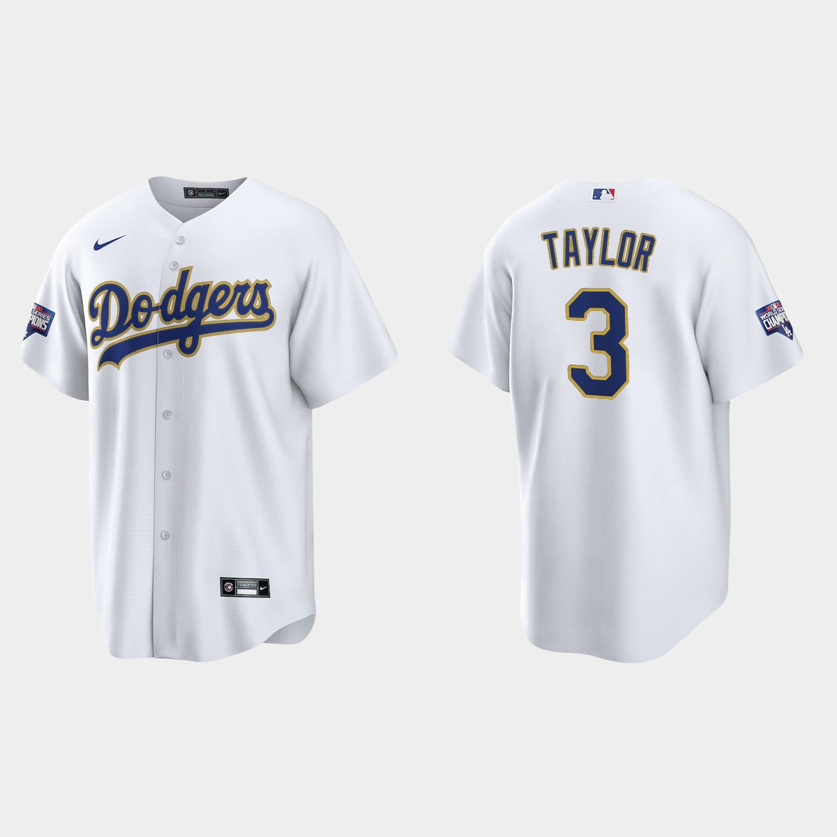Los Angeles Dodgers Chris Taylor 2021 Gold Program White Gold Jersey