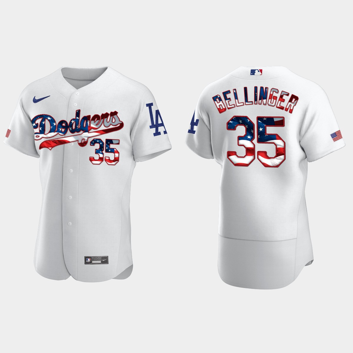 Los Angeles Dodgers Cody Bellinger 2020 Stars And Stripes 4th of July Jersey - White
