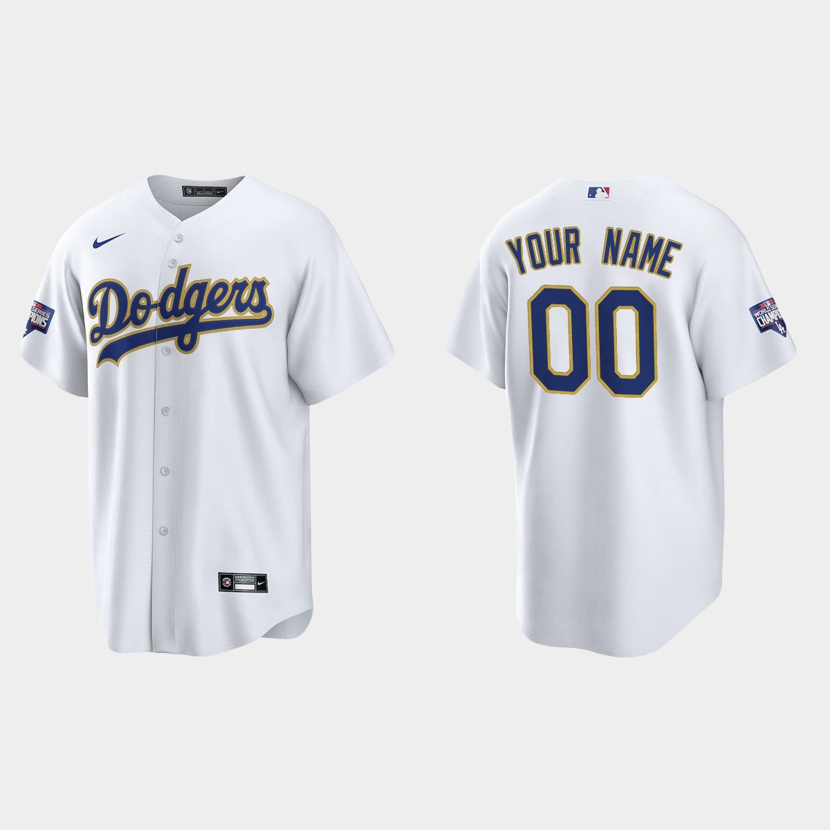 Los Angeles Dodgers Custom 2021 Gold Program White Gold Jersey