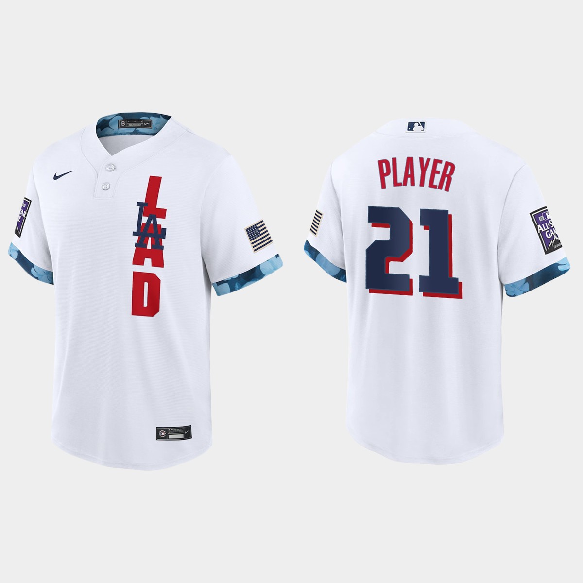 Los Angeles Dodgers Custom 2021 MLB All-Star Game Jersey - White