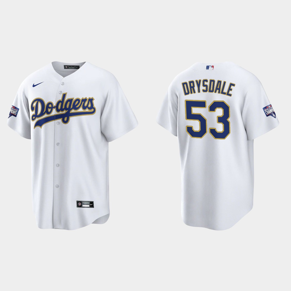 Los Angeles Dodgers Don Drysdale 2021 Gold Program White Gold Jersey