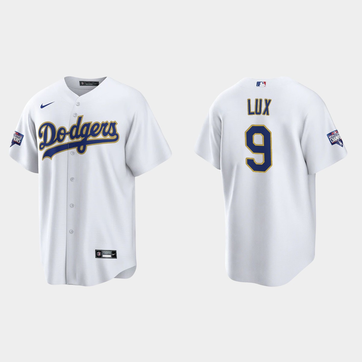 Los Angeles Dodgers Gavin Lux 2021 Gold Program White Gold Jersey