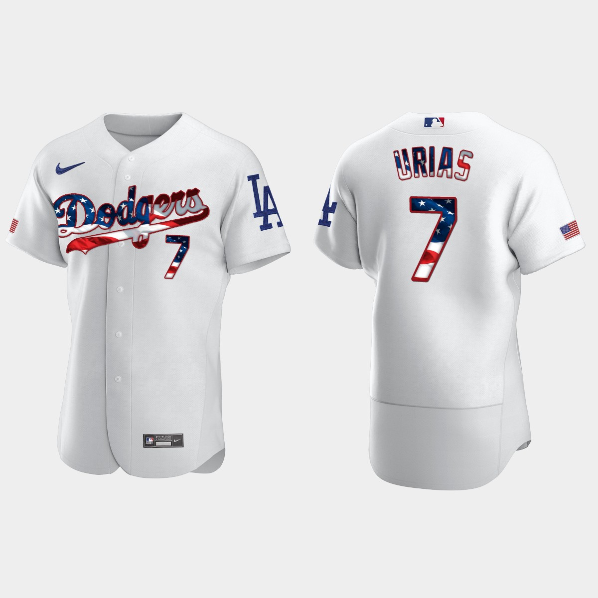 Los Angeles Dodgers Julio Urias 2020 Stars And Stripes 4th of July Jersey - White