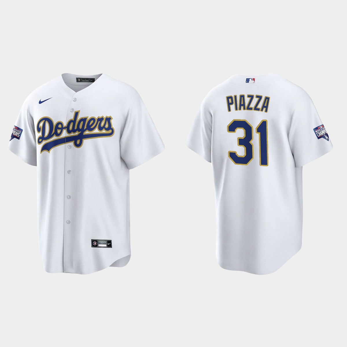 Los Angeles Dodgers Mike Piazza 2021 Gold Program White Gold Jersey
