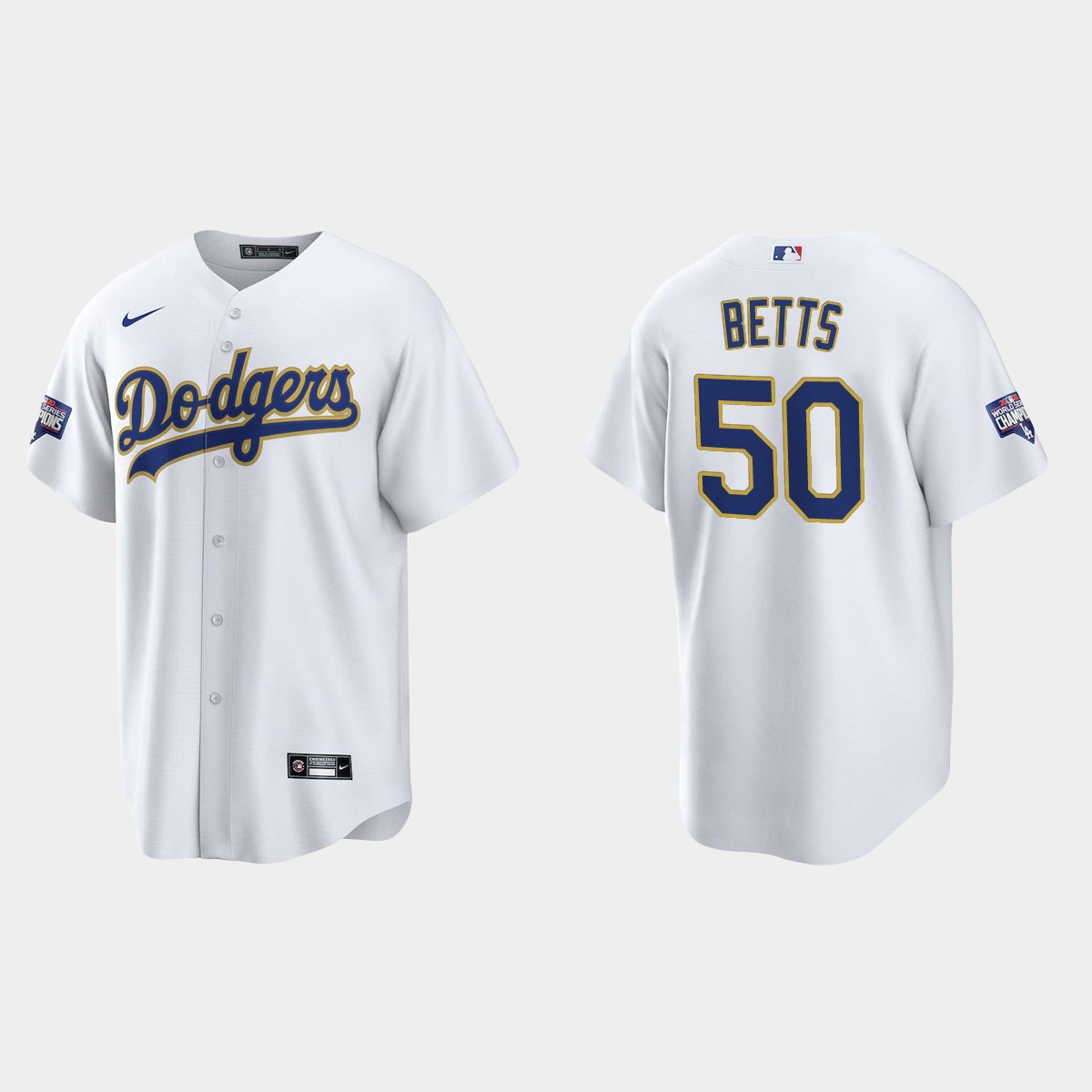 Los Angeles Dodgers Mookie Betts 2021 Gold Program White Gold Jersey