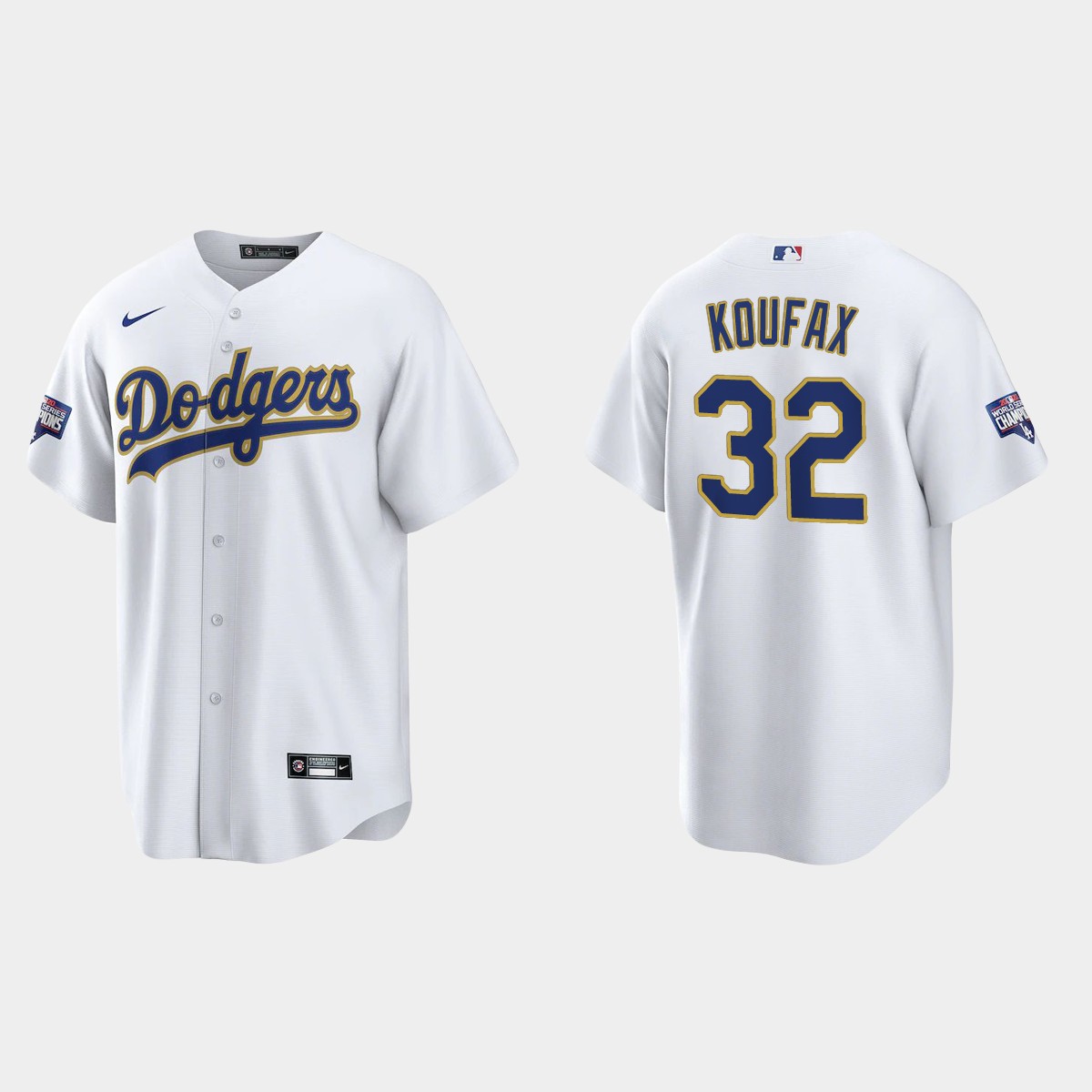 Los Angeles Dodgers Sandy Koufax 2021 Gold Program White Gold Jersey