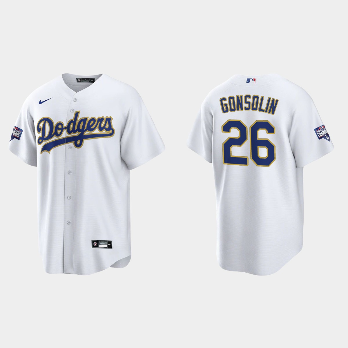Los Angeles Dodgers Tony Gonsolin 2021 Gold Program White Gold Jersey