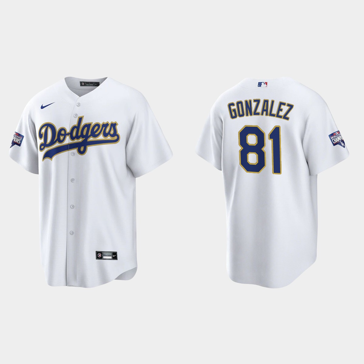 Los Angeles Dodgers Victor Gonzalez 2021 Gold Program White Gold Jersey