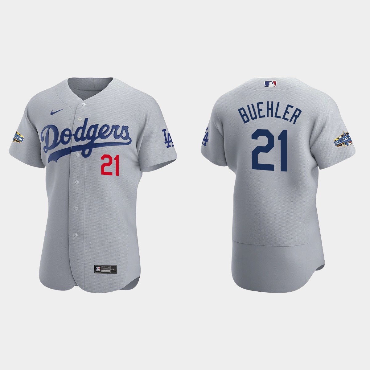Los Angeles Dodgers Walker Buehler #21 Gray Patch 2020 Alternate Jersey