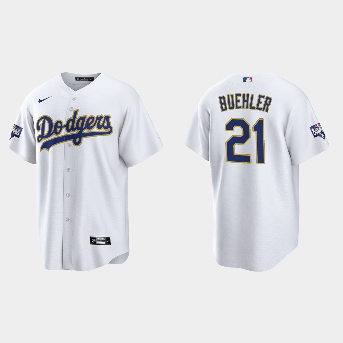 Los Angeles Dodgers Walker Buehler 2021 Gold Program White Gold Jersey