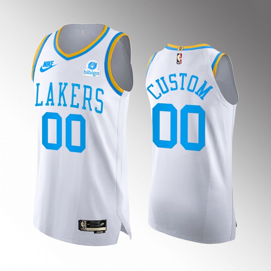 Los Angeles Lakers #00 Custom White Jersey 2022-23 Classic Edition