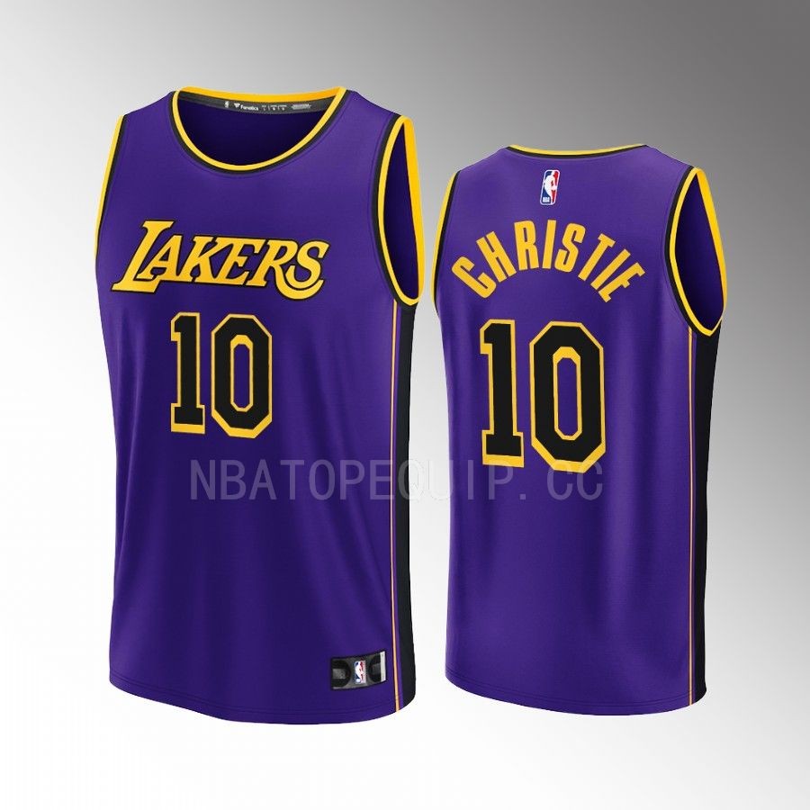 Los Angeles Lakers #10 Max Christie Statement Jersey 2022-23 Fast Break  Purple