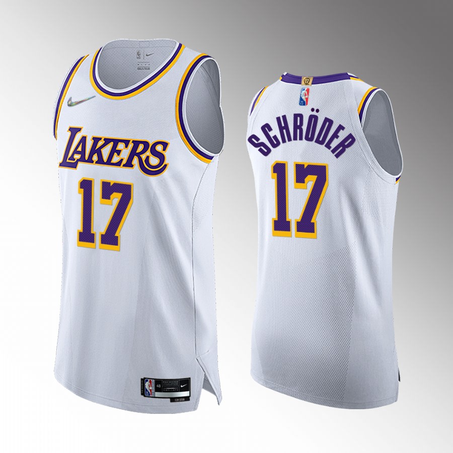 Los Angeles Lakers #17 Dennis Schroder White 75th Anniversary Jersey Association Edition