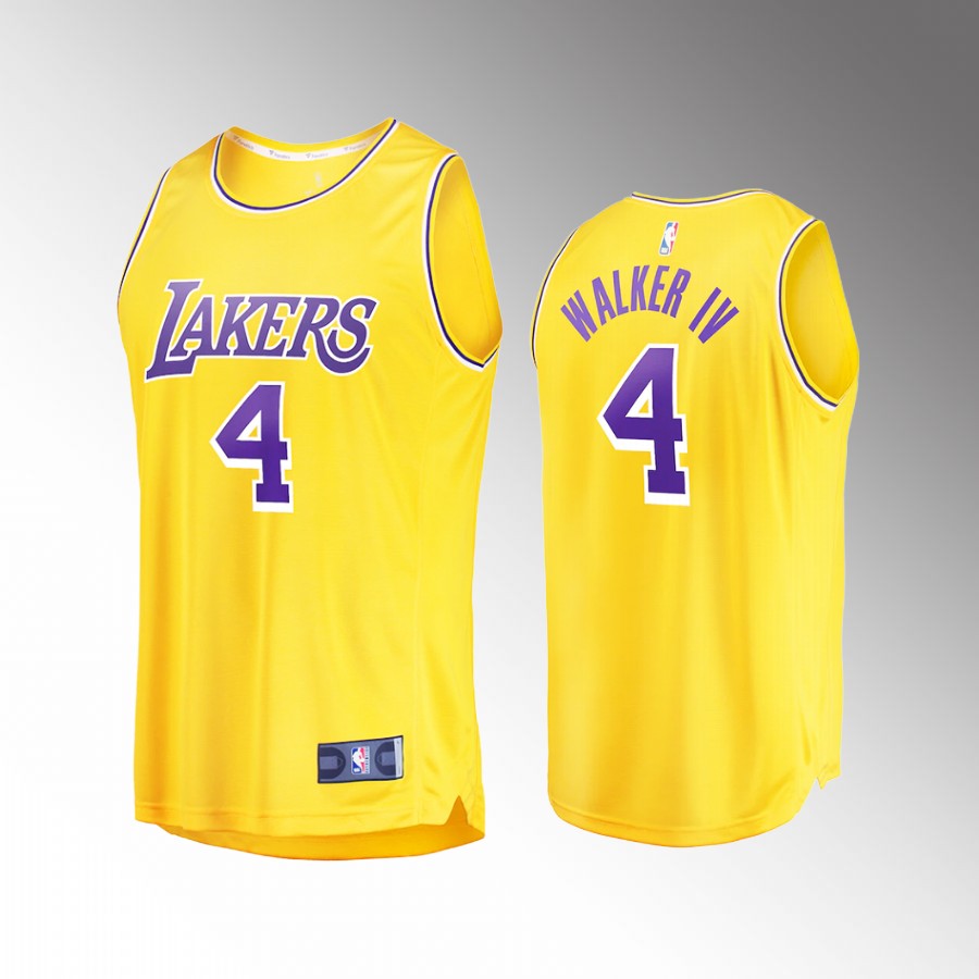 Los Angeles Lakers #4 Lonnie Walker IV Icon Edition Jersey Fast Break  Gold