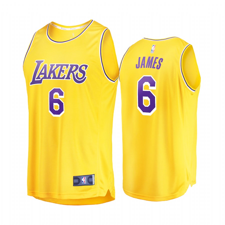Los Angeles Lakers #6 LeBron James Jersey 2021-22  Gold Icon Edition
