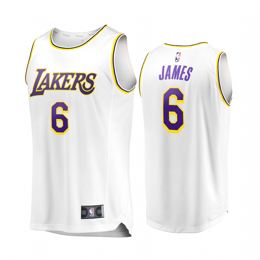 Los Angeles Lakers #6 LeBron James Jersey 2021-22  White Association Edition