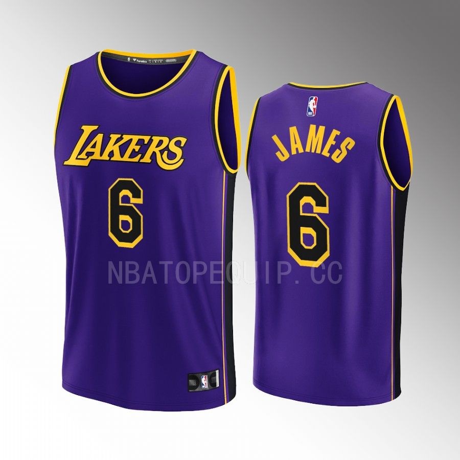 Los Angeles Lakers #6 LeBron James Statement Jersey 2022-23 Fast Break  Purple