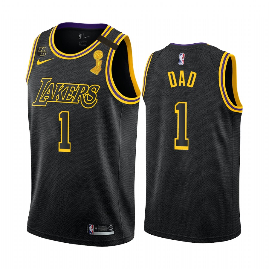 Los Angeles Lakers 2021 Fathers Day Black No.1 Dad Jersey