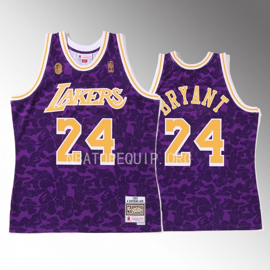 Los Angeles Lakers 2022 BAPE Kobe Bryant Purple #24 Jersey Camo Tanktop