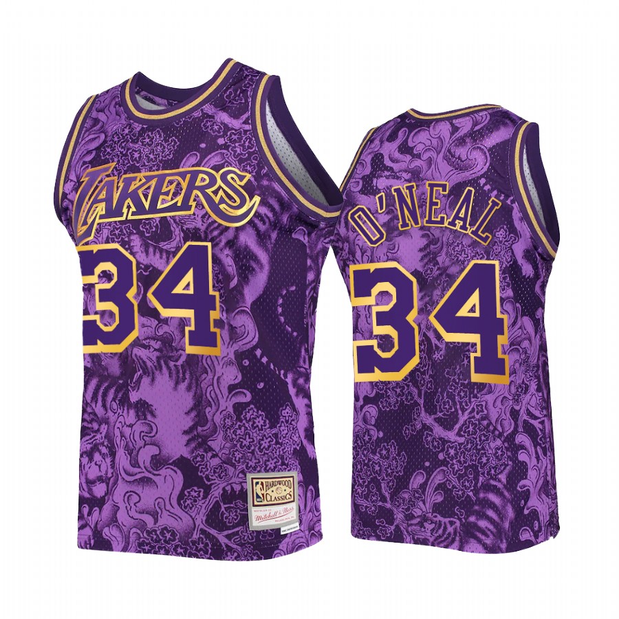 Los Angeles Lakers 2022 Lunar New Year Shaquille O'Neal Jersey Purple Mitchell Ness