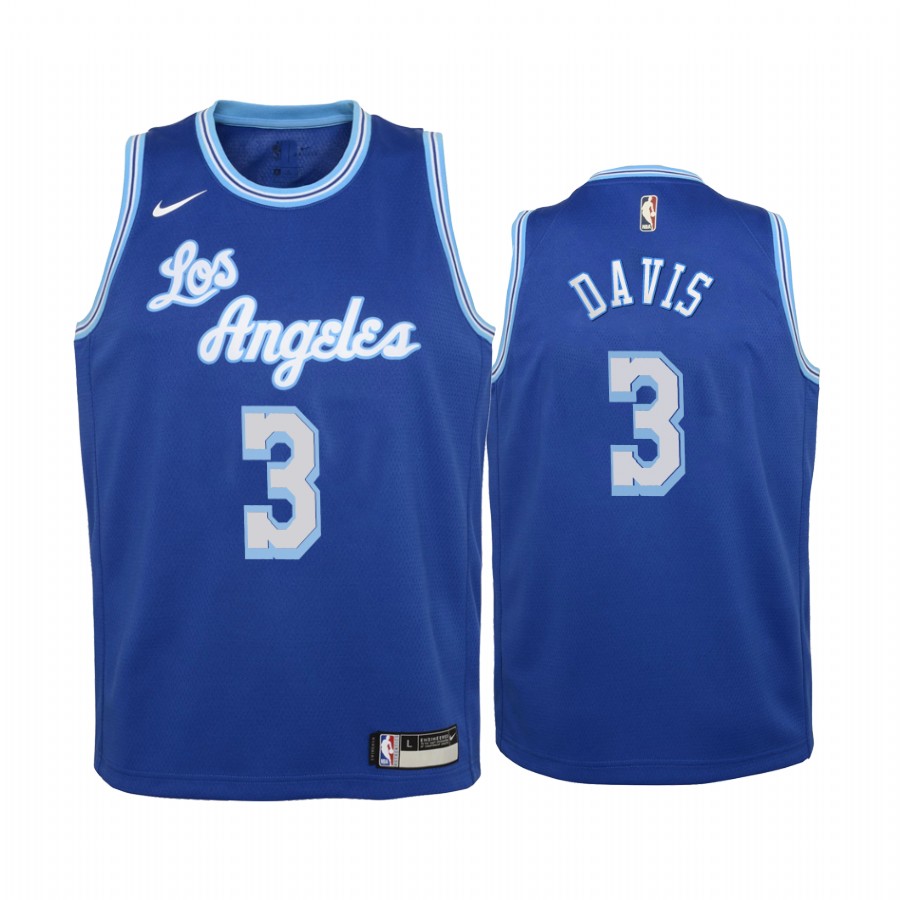 Los Angeles Lakers Anthony Davis 2020-21 Classic Edition Blue Youth Jersey #3