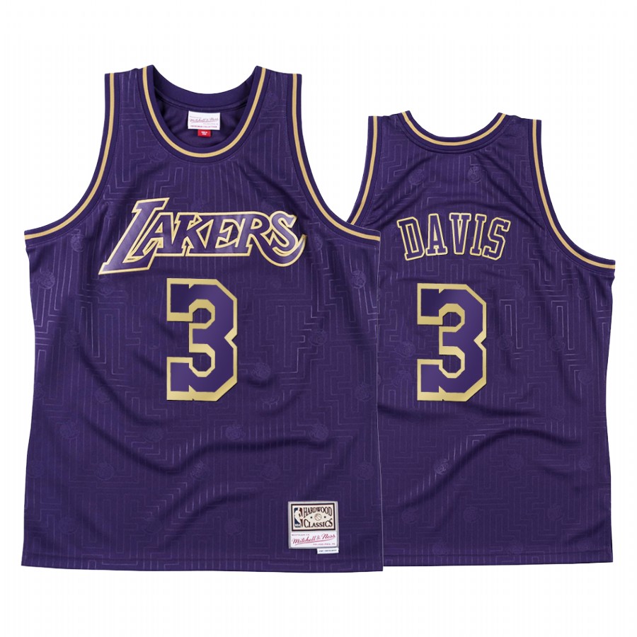 Los Angeles Lakers Anthony Davis 2020 CNY Purple Throwback Jersey