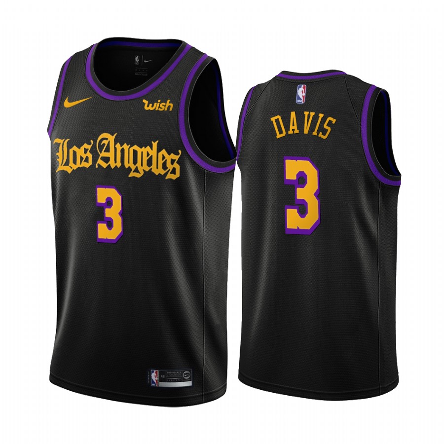 Los Angeles Lakers Anthony Davis Black 2019-20 City Creative Jersey