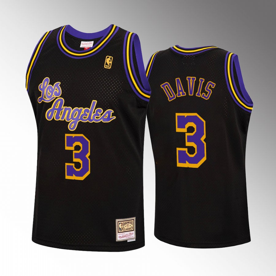 Los Angeles Lakers Anthony Davis Black Hollywood Nights Men Jersey Hardwood Classics